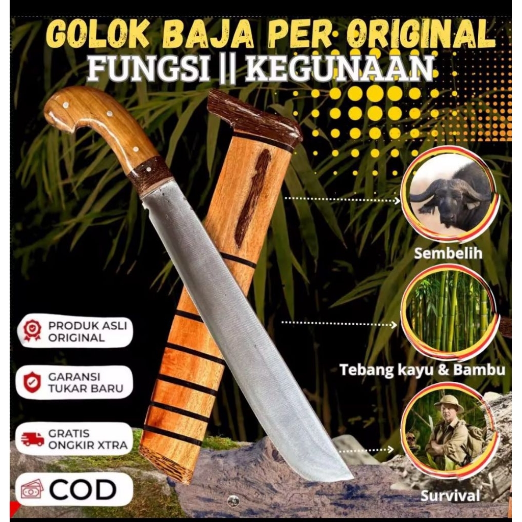 Golok Kebun multifungsi- Kuat kokoh dan Tajam