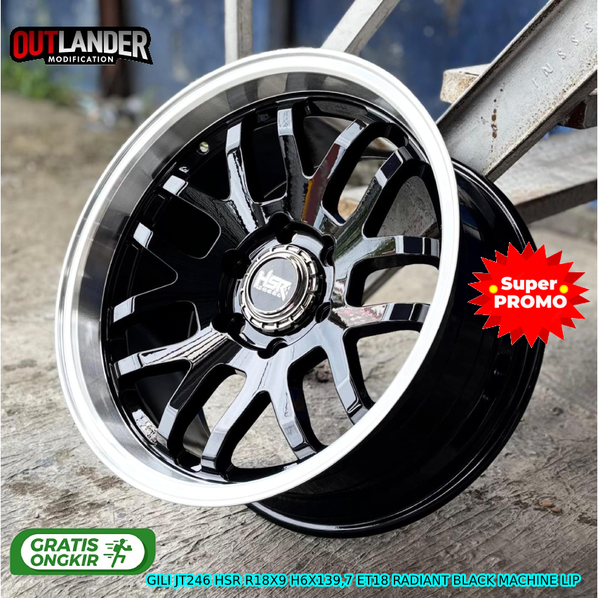 velg racing hsr r18 lobang 6 velg mobil pajero fortuner hilux double strada triton dll hsr gili r18