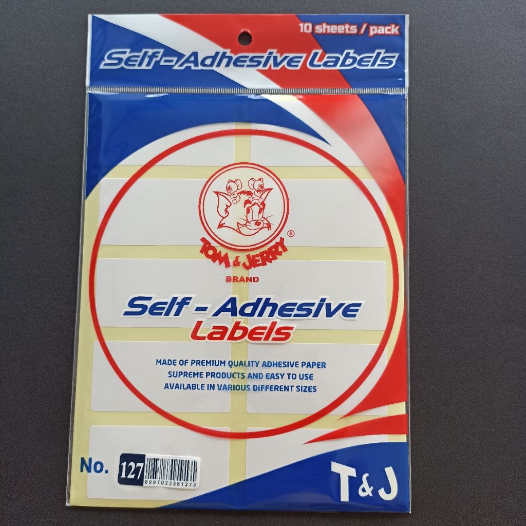 

Tom Jerry Label No.127 | Label Polos Ukuran 35X70mm Kotak | Self Adhesive 100 Labels