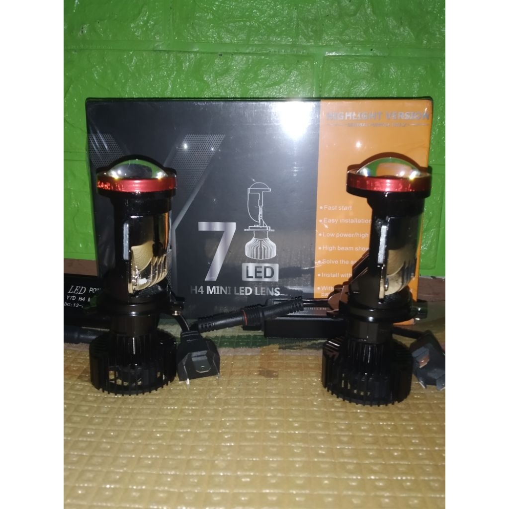 Lampu LED PROJIE Lampu Projie Mini projector Y7 Y6 Y17 H4 50watt Original import super terang