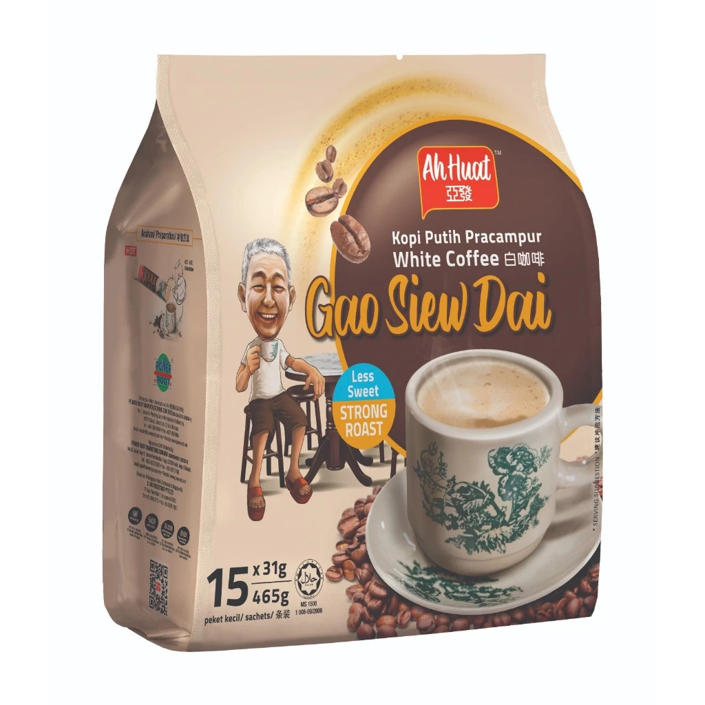 

Ah Huat White Coffee Gao Siew Dai Strong Roast Less Sweet 15 x 31 Gram