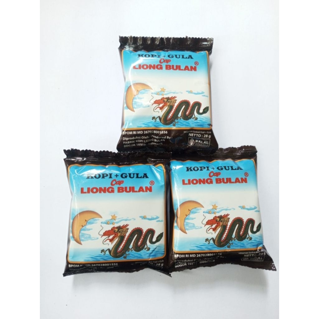 

Kopi + gula 28g Liong bulan/kopi saset mudah untuk Di bawa Dan Diseduh kapan saja