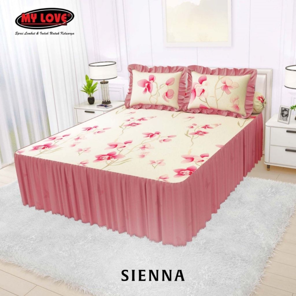 MYLOVE Sprei Rumbai Motif ukuran KING 180 x 200  All  New  My Love Katun Renda