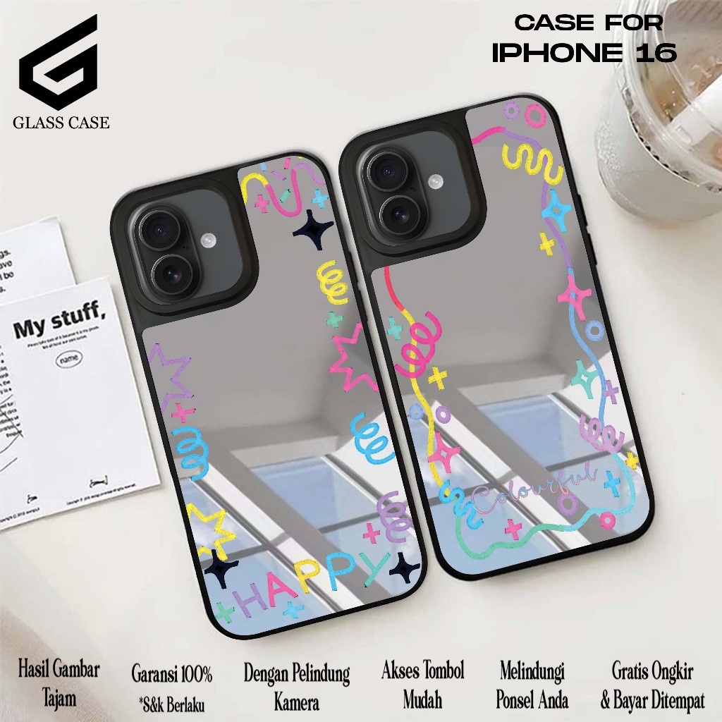 MIRROR CASE IPHONE 16 SOFTCASE KACA FULL COVER CASING CERMIN ( HPPY ) - CASING HP AESTHETIC - CASING