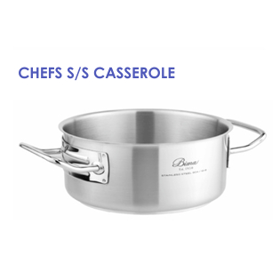 BIMA Chefs Professional Kitchenware CASSEROLE (body only) - SUS 304 3-Ply Base Cookware with optimum