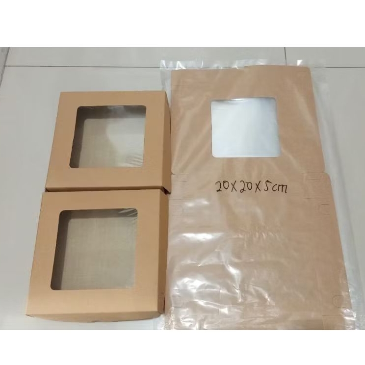 Box Pizza Jendela - Box Brownis Sekat Jendela 20x20x5cm  - Bunda R Plastik