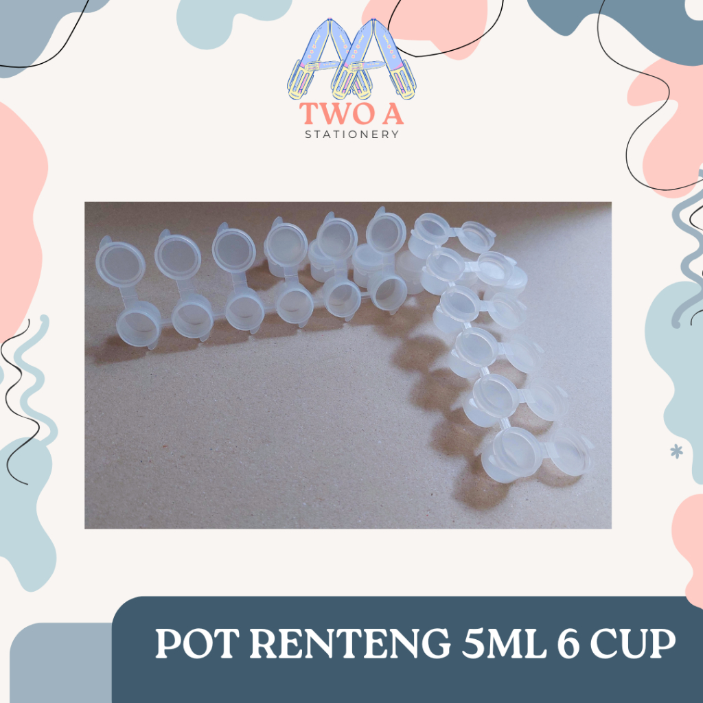 POT CAT RENTENG 5 ML X 6 CUP / EMPTY PAINT STRIPS / TABUNG TEMPAT CAT PAINT / POT CAT MINI 5 ML X 6 