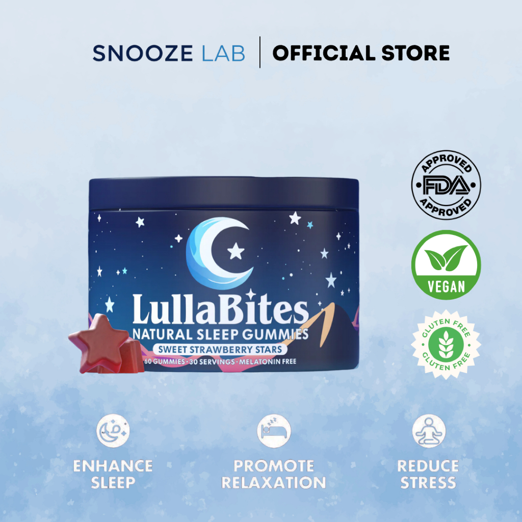 

LullaBites Melatonin-Free Sleeping Gummies 60pcs Sleep Supplement Permen Tidur Melatonin Free Gummies