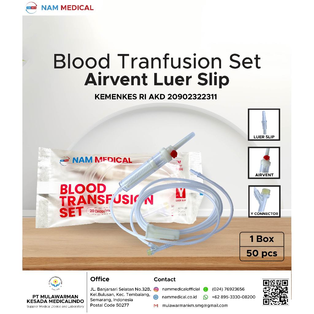 Blood Transfusion Set Airvent Type Y Luer Slip