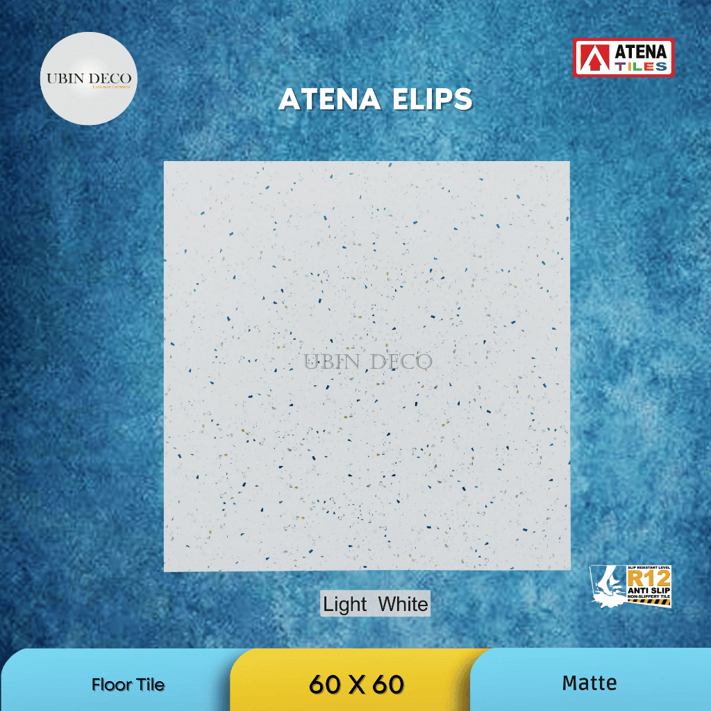 Granit Atena Elips Anti Slip, Granit Kamar Mandi 60 x 60 cm Grade A  / KW 1 (Per Dus/Box)