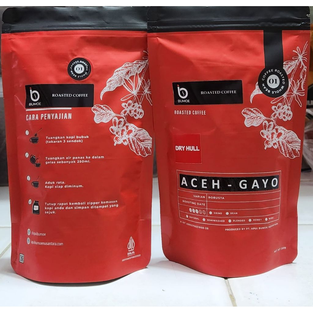 

Aceh Gayo, Arabica, proses Dry Hull, Grind coffee