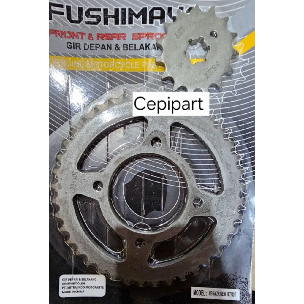 gir depan & belakang vega ZR /VEGA ZR NEW 15T/40T