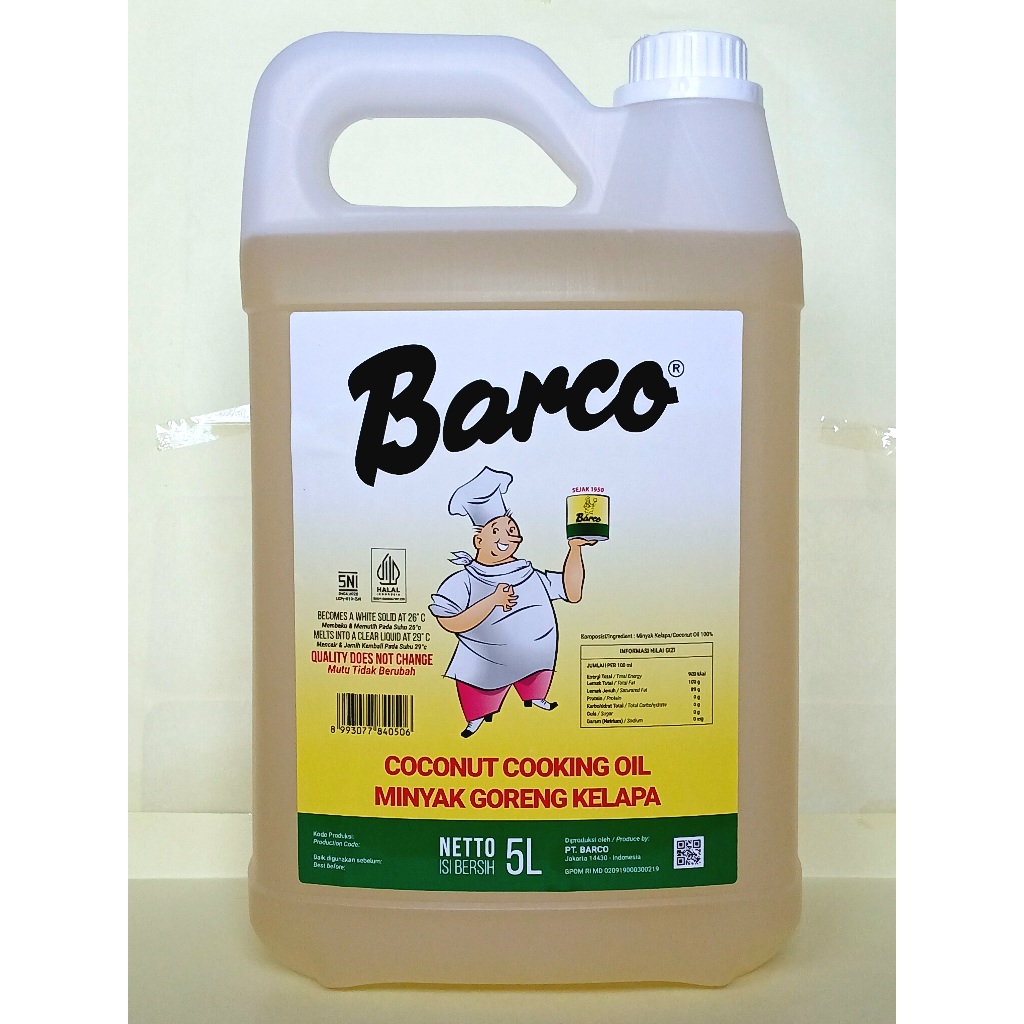 

Barco Minyak Goreng Kelapa Barco Jerrycan 5 Liter/Jerigen 5 Liter/Barco Minyak Kelapa Jerigen 5 Liter