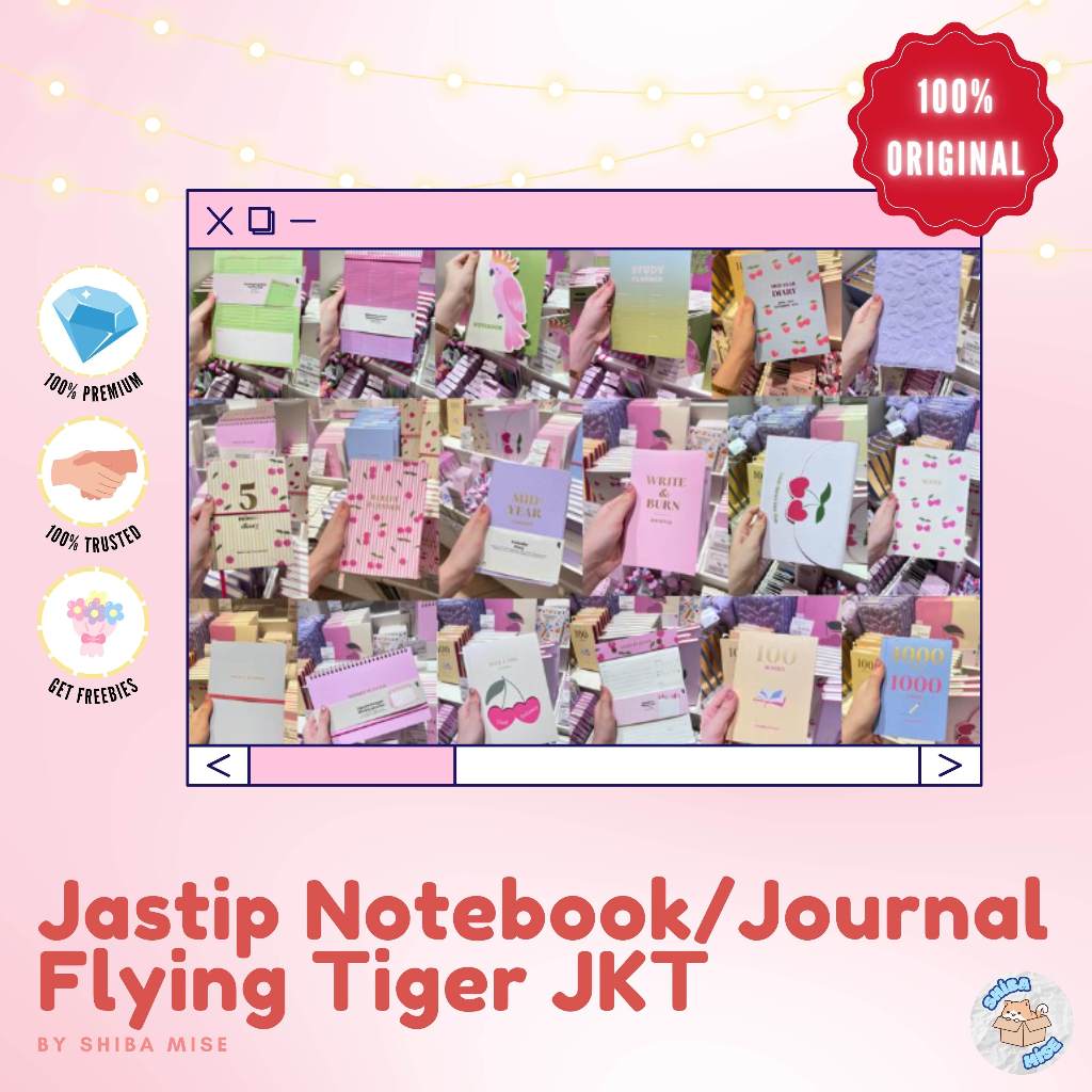 

SHIBA MISE - JASTIP Notebook Flying Tiger JKT / Notebook Aesthetic Pink Flower Buku Catatan