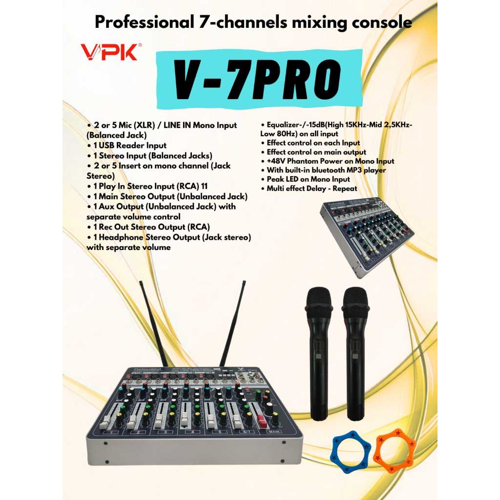 VPK V7 PRO / Mixer VPK V7 PRO / VPK VPRO WIth 2 mic Original