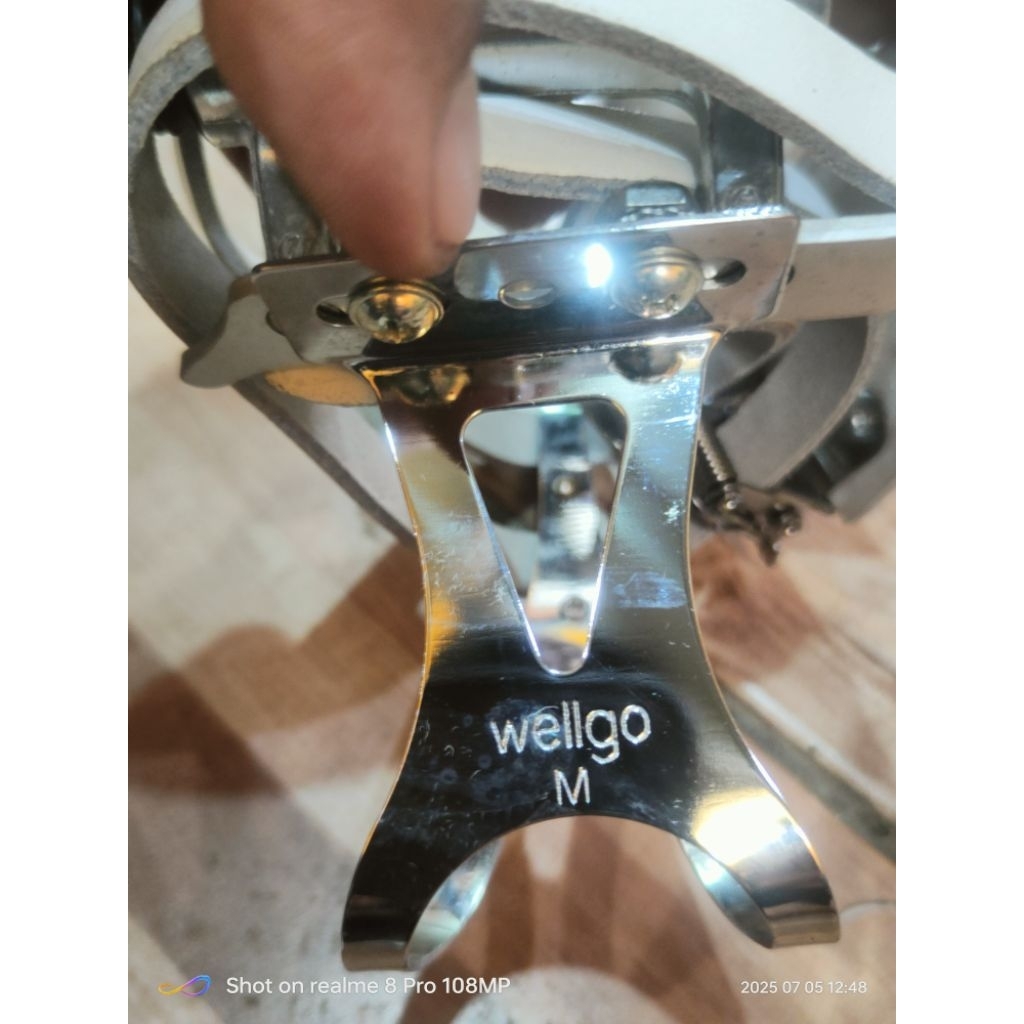 Pedal Wellgo R104 Toeclip Pedal Road Pedal fixie Double Straps size M