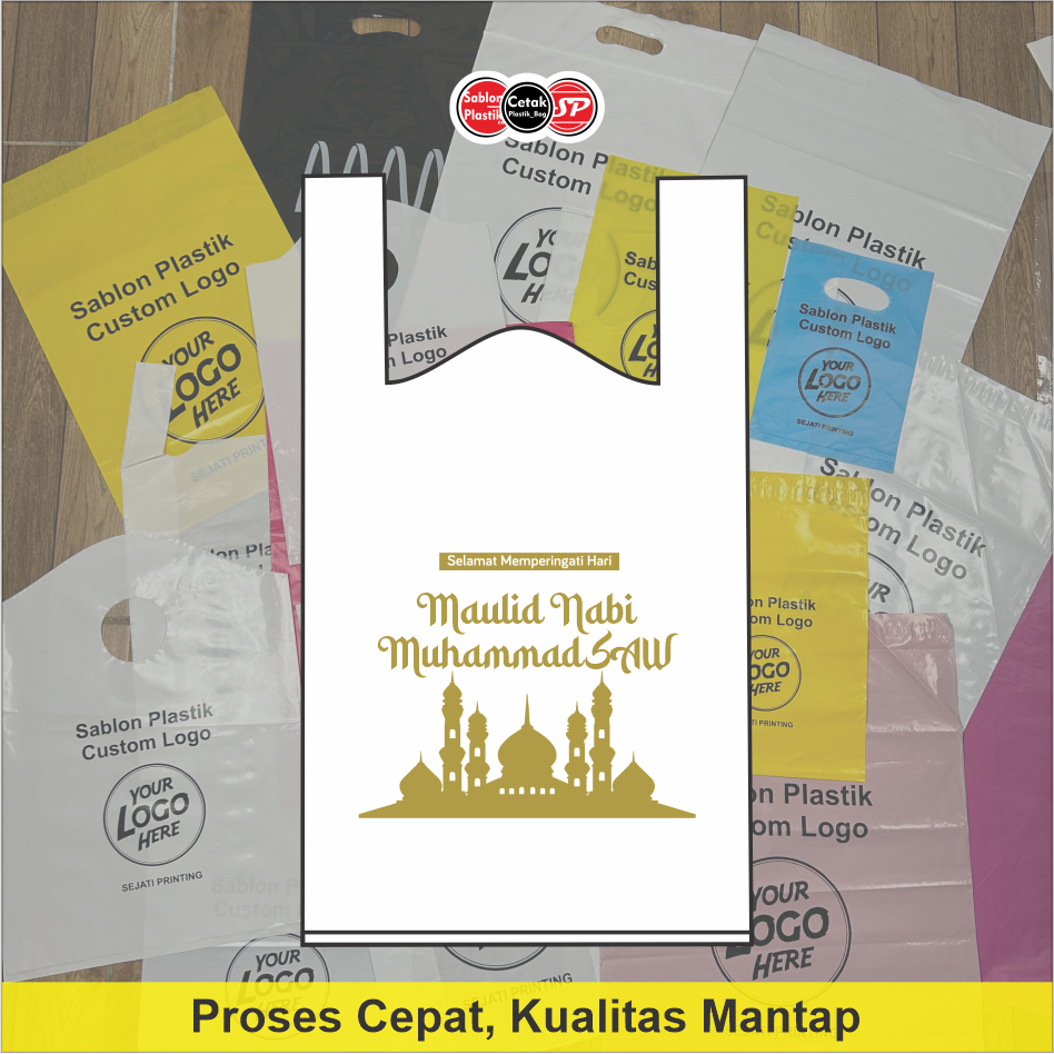 

(Isi 25 pcs) Kantong plastik Motif Memperingati Hari Maulid Nabi