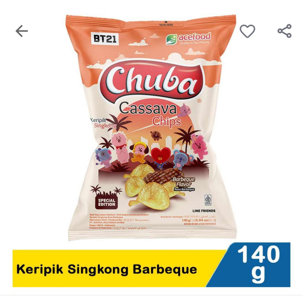 

Chuba Keripik Singkong Barbeque 140G