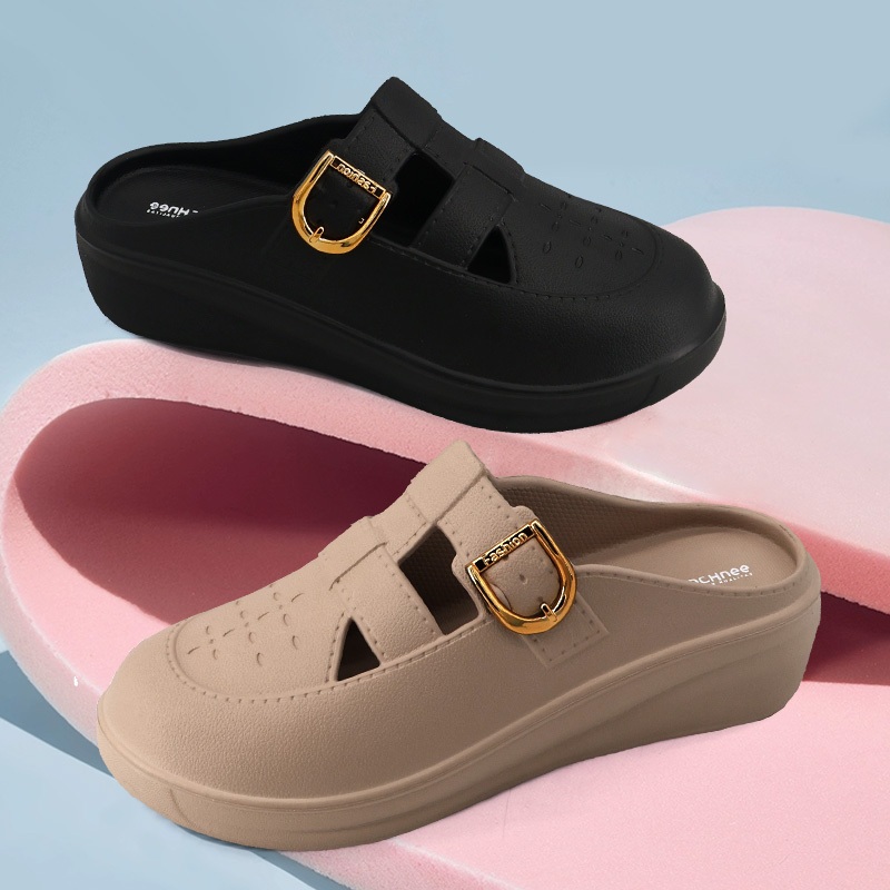 Lerskrrx Sandal Wanita Wedges Korea Premium Karet Jelly Platform Tebal Bahan Elastis Empuk