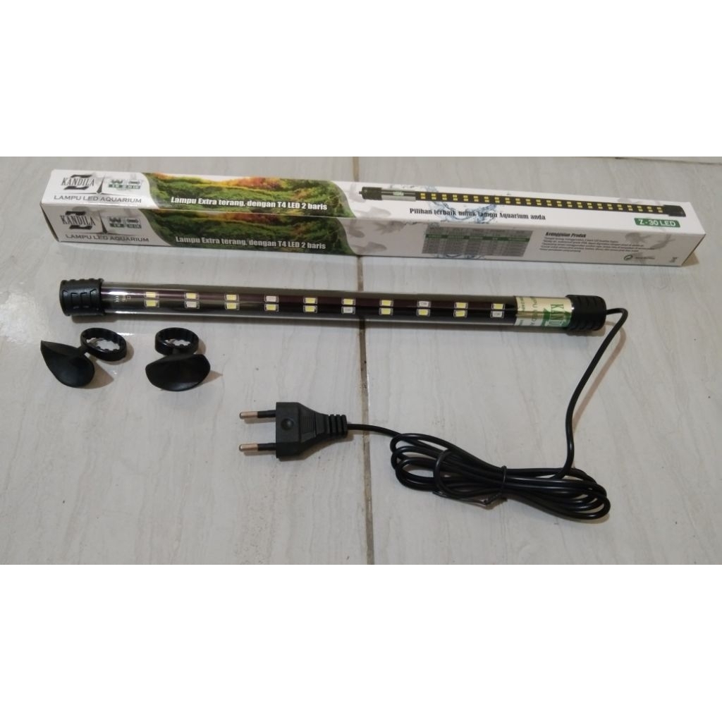 Lampu Led Celup Aquarium KANDILA Z-30 LED 2 Baris Putih Biru 30cm