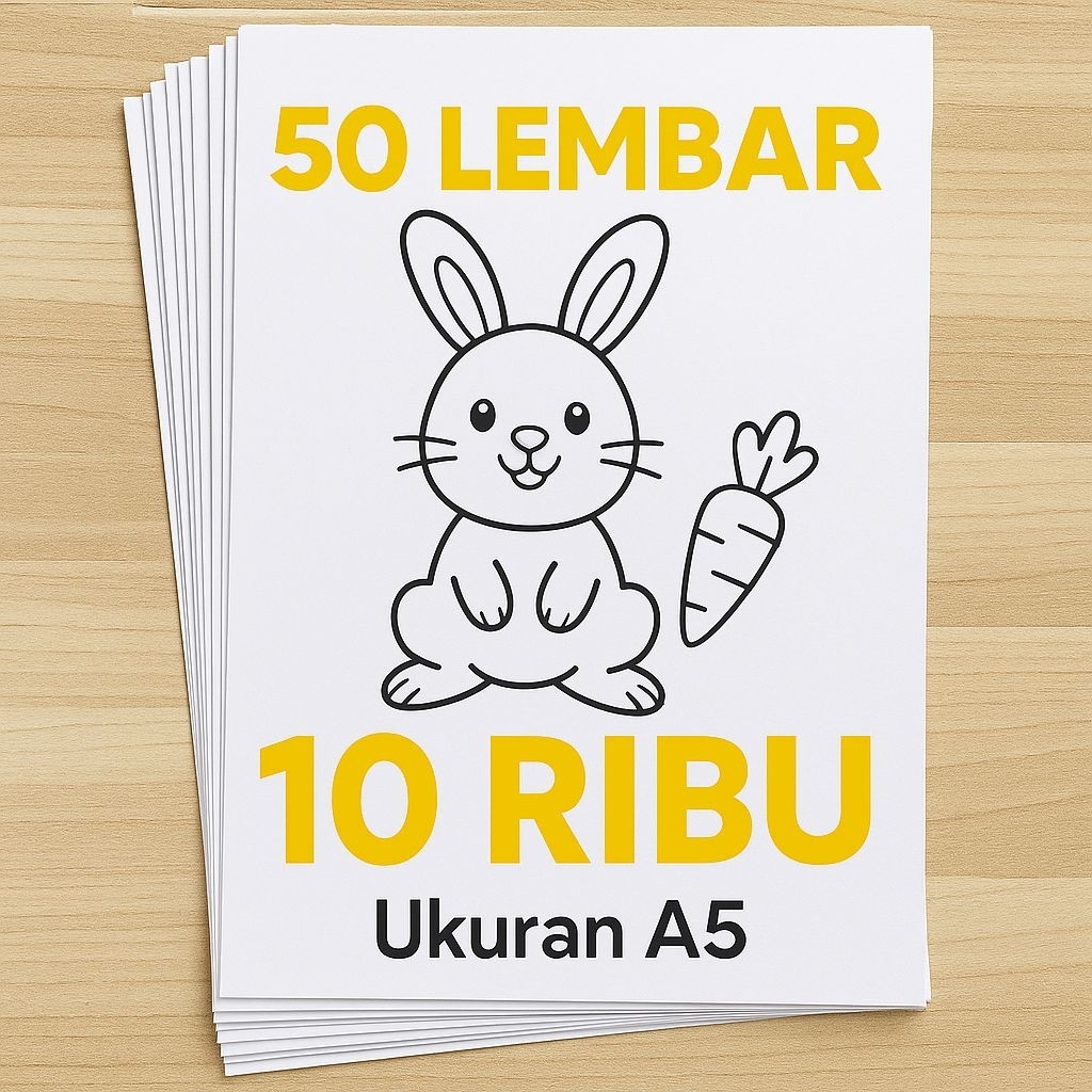 

50 Lembar Gambar Mewarnai Anak PAUD TK – Ukuran A5 Siap Pakai