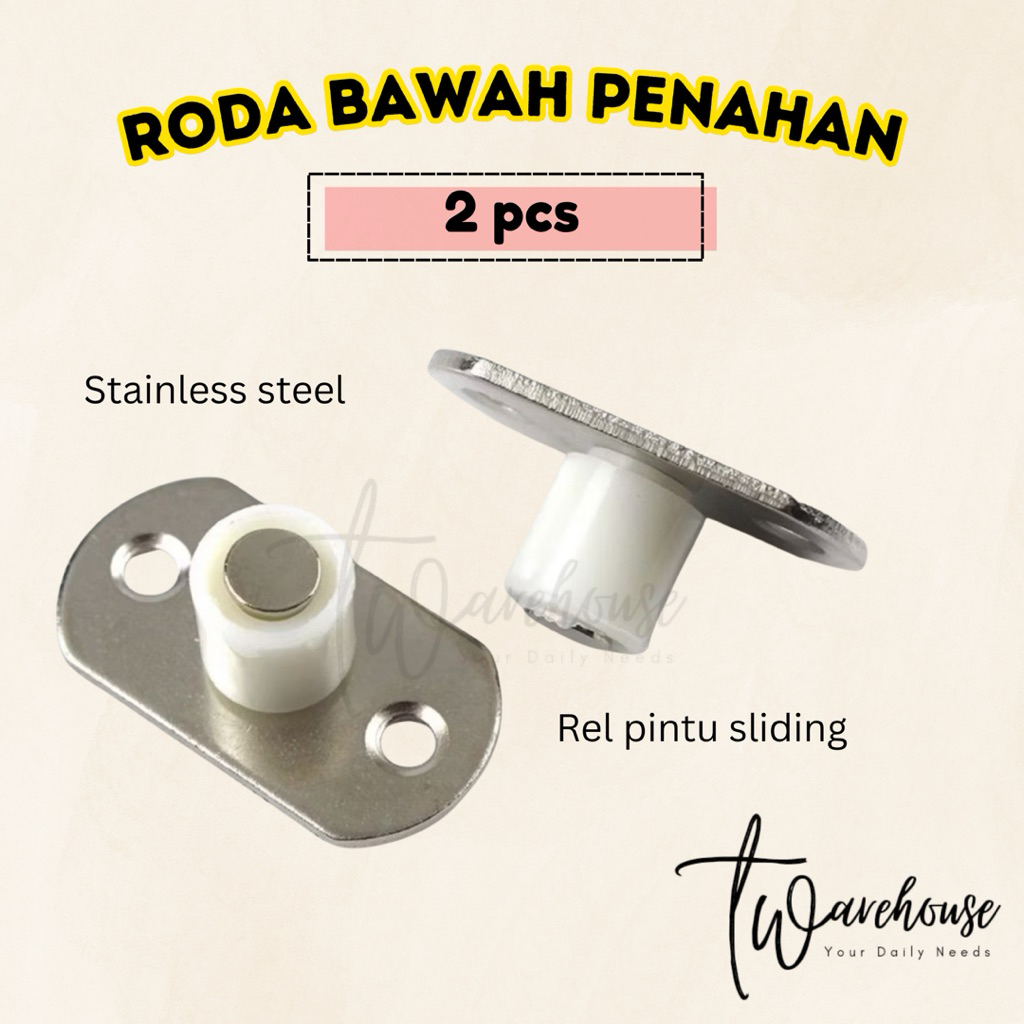 [2pcs] Roda Rel Bawah Penahan Pintu Geser Rel Sliding Door