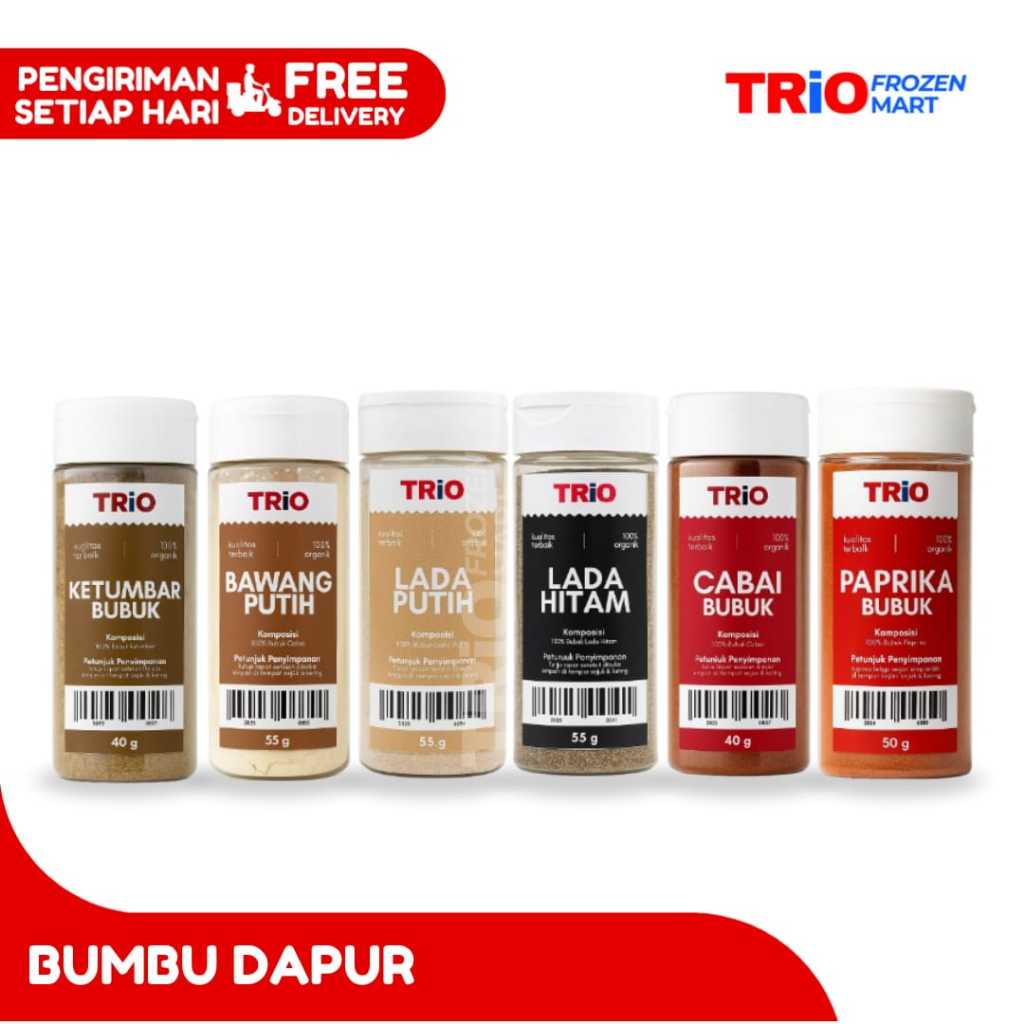 

Bumbu Dapur Bubuk, Lada Putih, Lada Hitam, Bawang Putih, Ketumbar, Cabai, Paprika