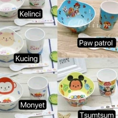 mangkok melamin original karakter lucu mickey spiderman avenger