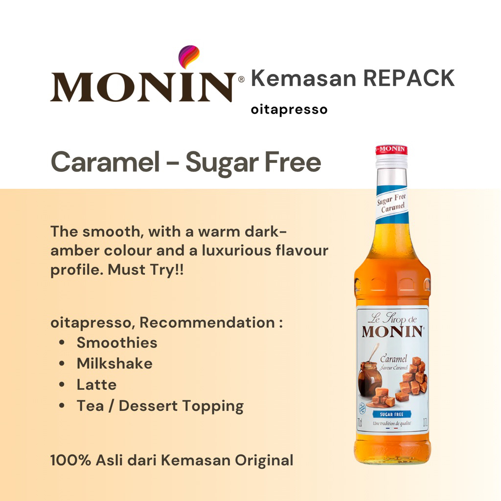 

REPACK - Monin Caramel Syrup - Sugar Free [30, 50, 100] g
