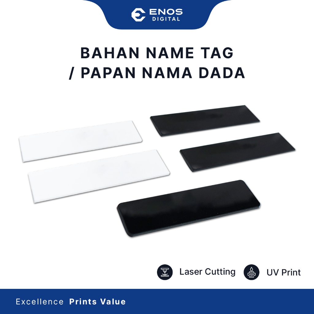 

Bahan Papan Nama Dada Akrilik 8x2 cm – Name Tag Kosong / Blank Akrilik