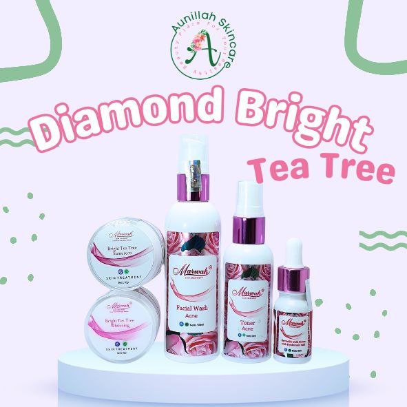 Marwah Skincare Diamond Bright Tea Tree Paket Wajah Berminyak Kusam