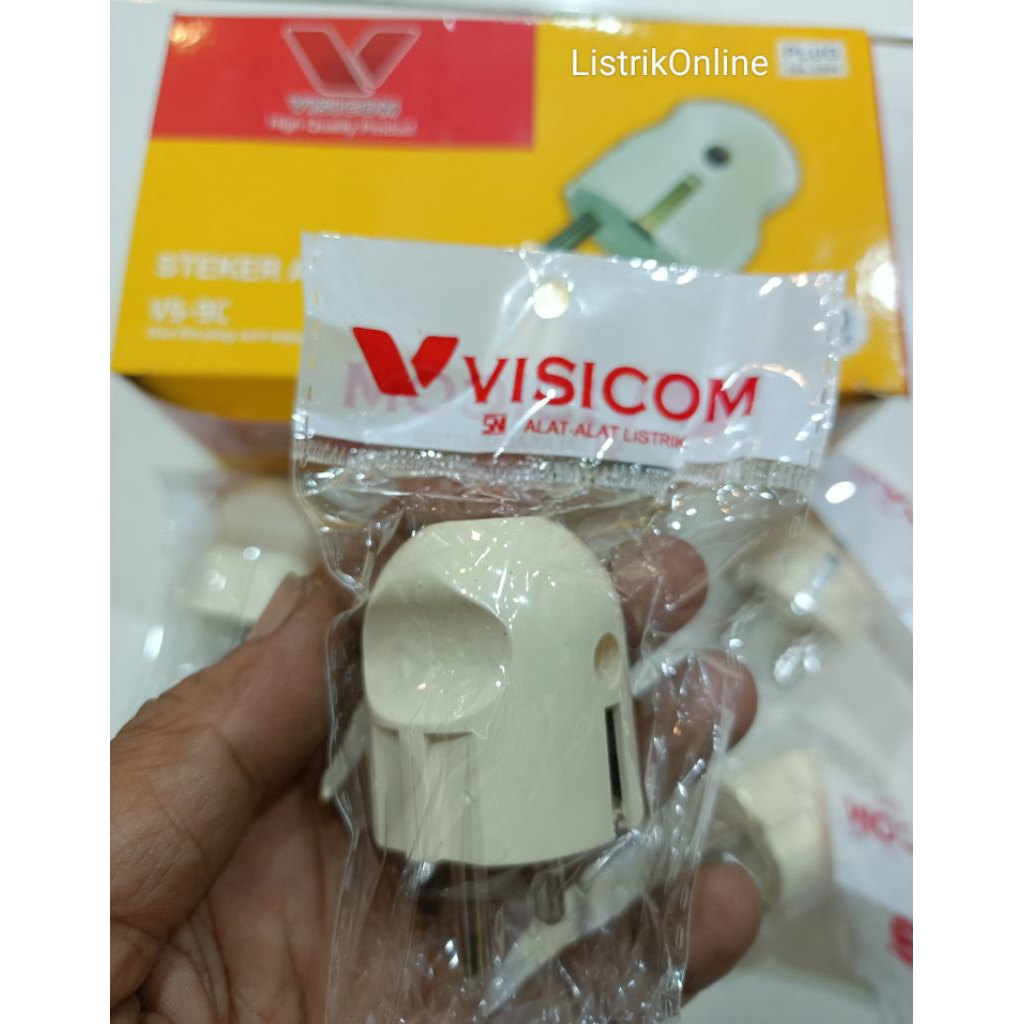 STEKER COLOKAN BULAT ARDE VISICOM MIKOTEK CAHAYA