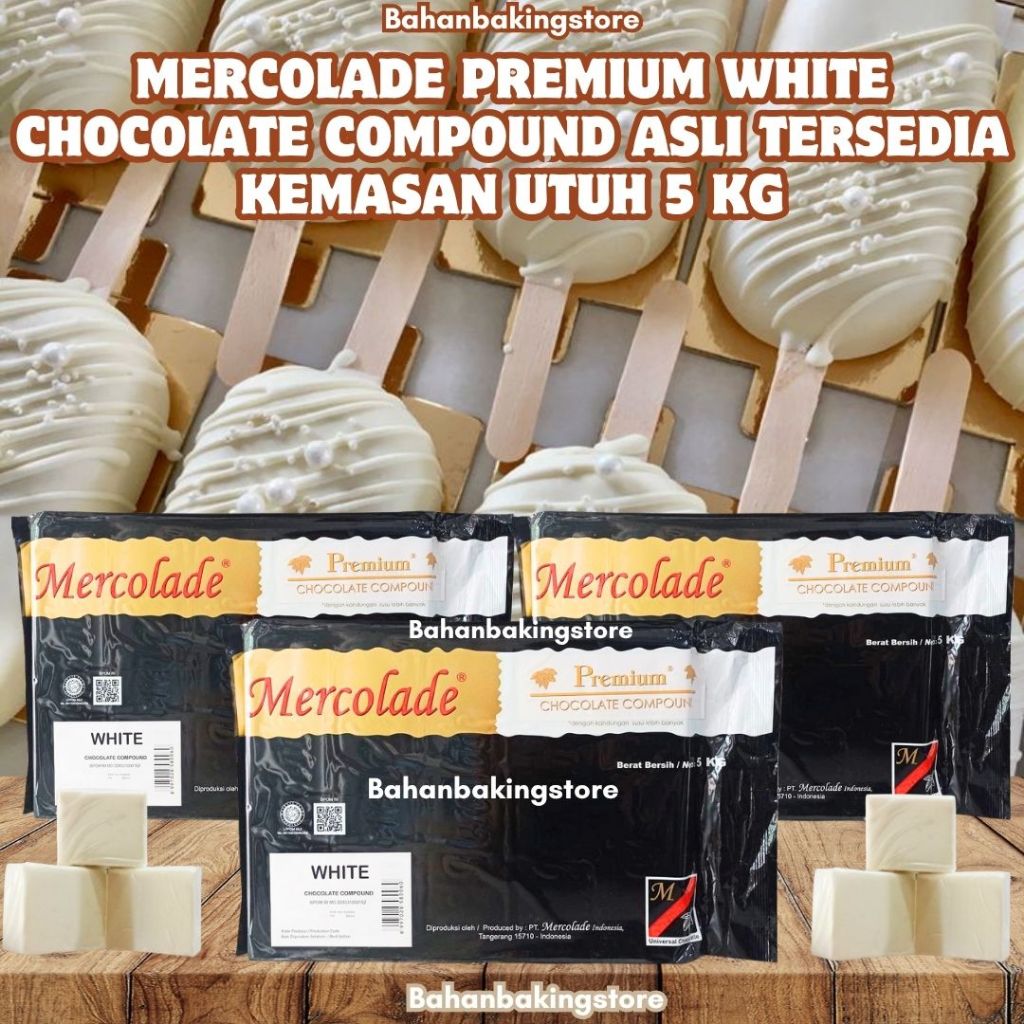 

MERCOLADE PREMIUM WHITE CHOCOLATE COMPOUND ASLI KEMASAN UTUH 5 KG | COKELAT PUTIH BLOK COMPOUND | COKLAT BATANGAN 5KG BISA DICAIRKAN ATAU DISERUT COCOK UNTUK TOPPING PARUTAN, CAMPURAN ICE CREAM & CAKE