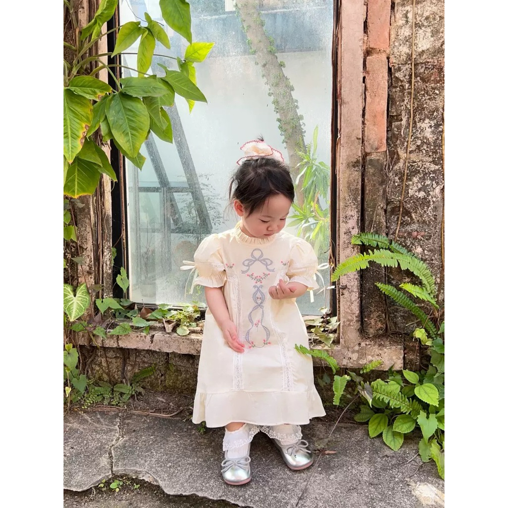 READY STOCK DRESS ANAK LENGAN PENDEK KATUN GAYA EROPA