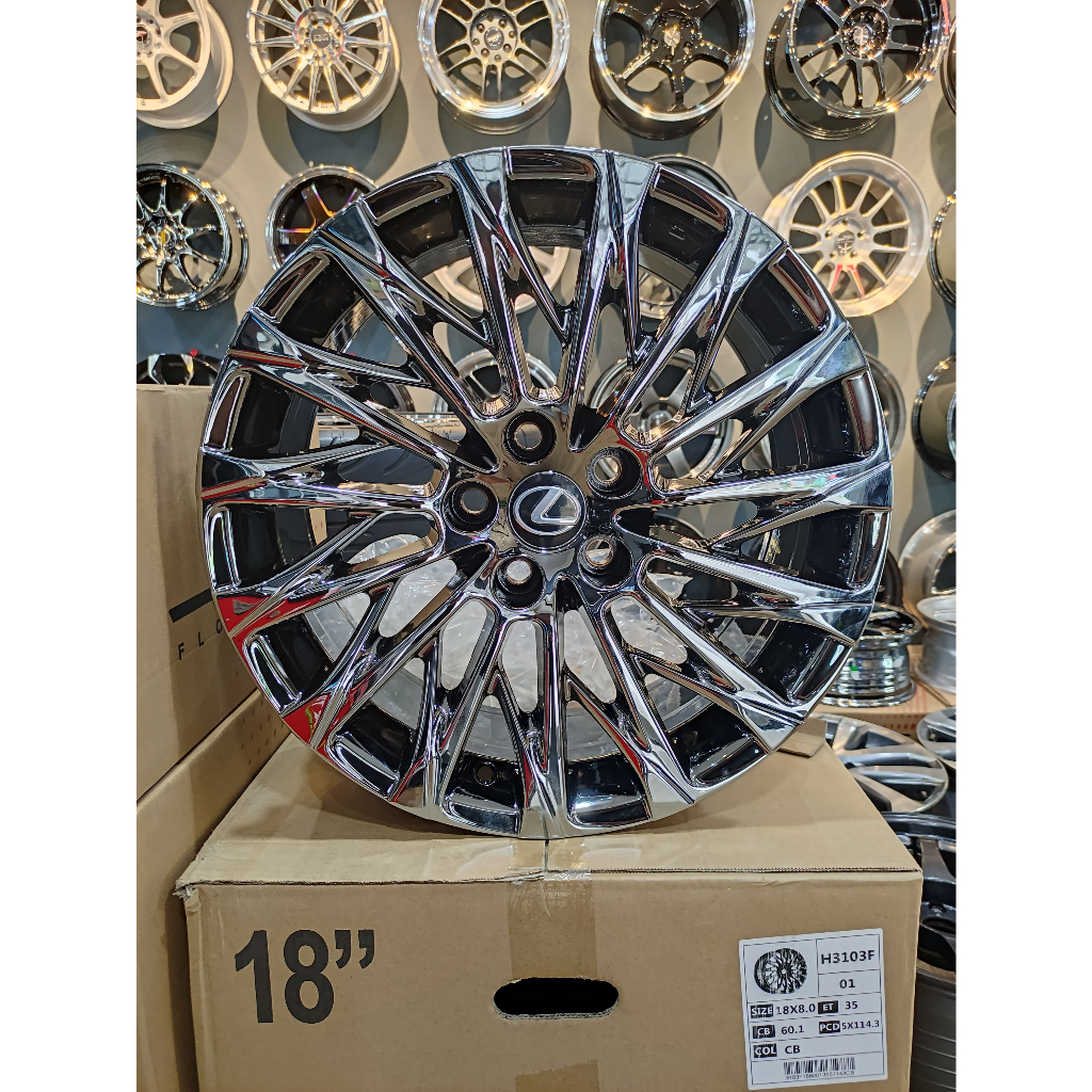 Ready stock velg mobil lexus lm ring 18 untuk mobil lexus dll warna velg black crome