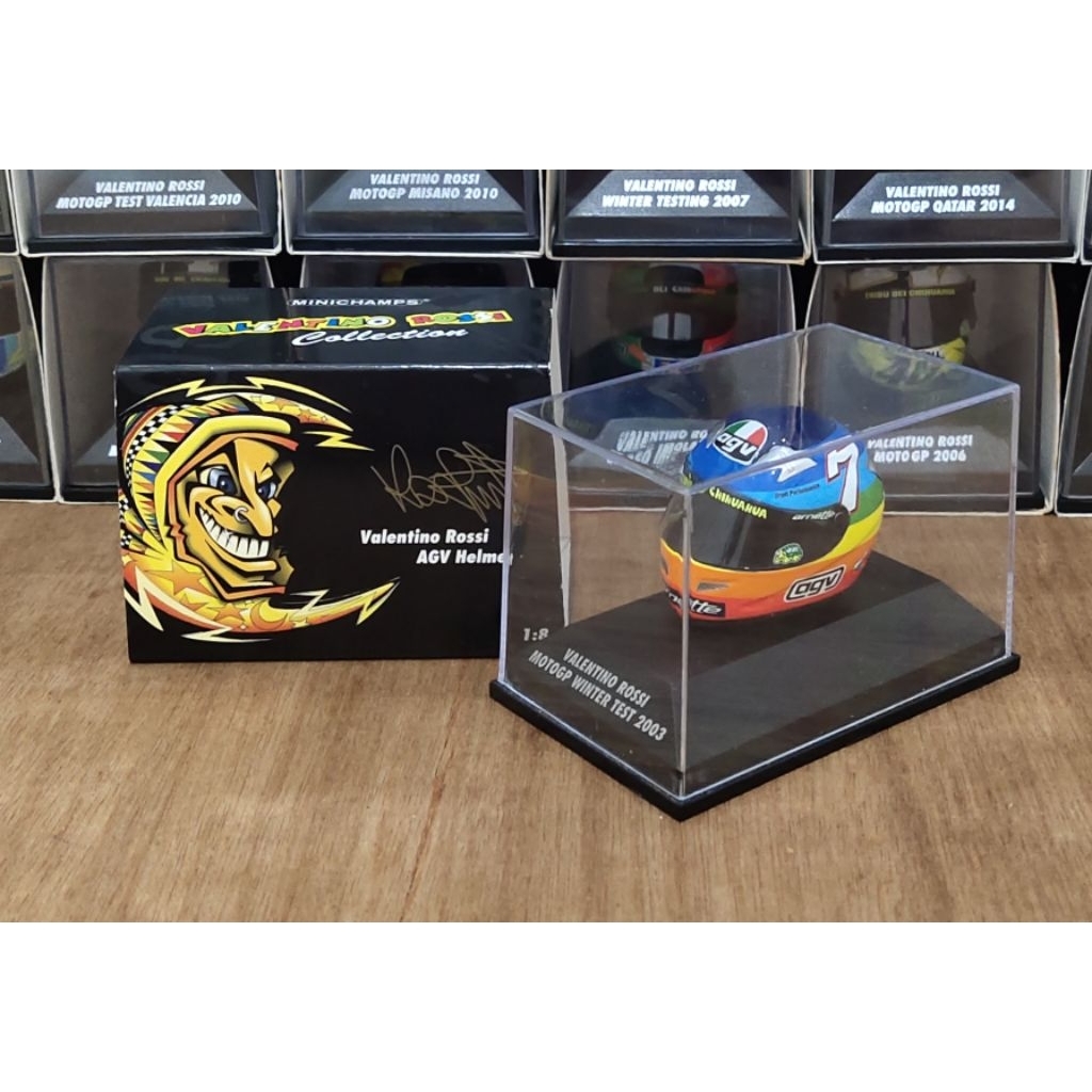 Minichamps Valentino Rossi 1/8 helmet MotoGP Winter Test 2003.