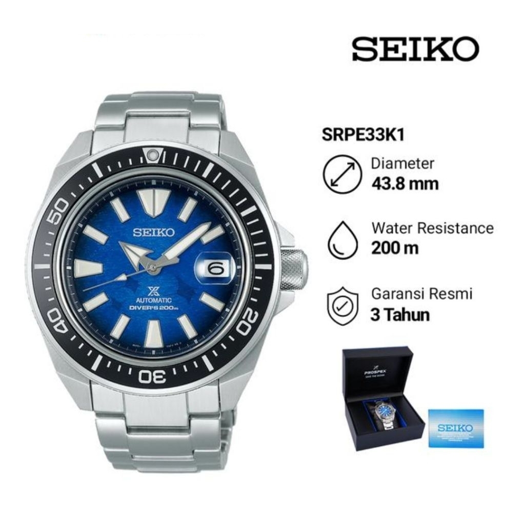 Seiko Prospex SRPE33K1 King Samurai Save The Ocean Special Edition Jam Tangan Pria Original
