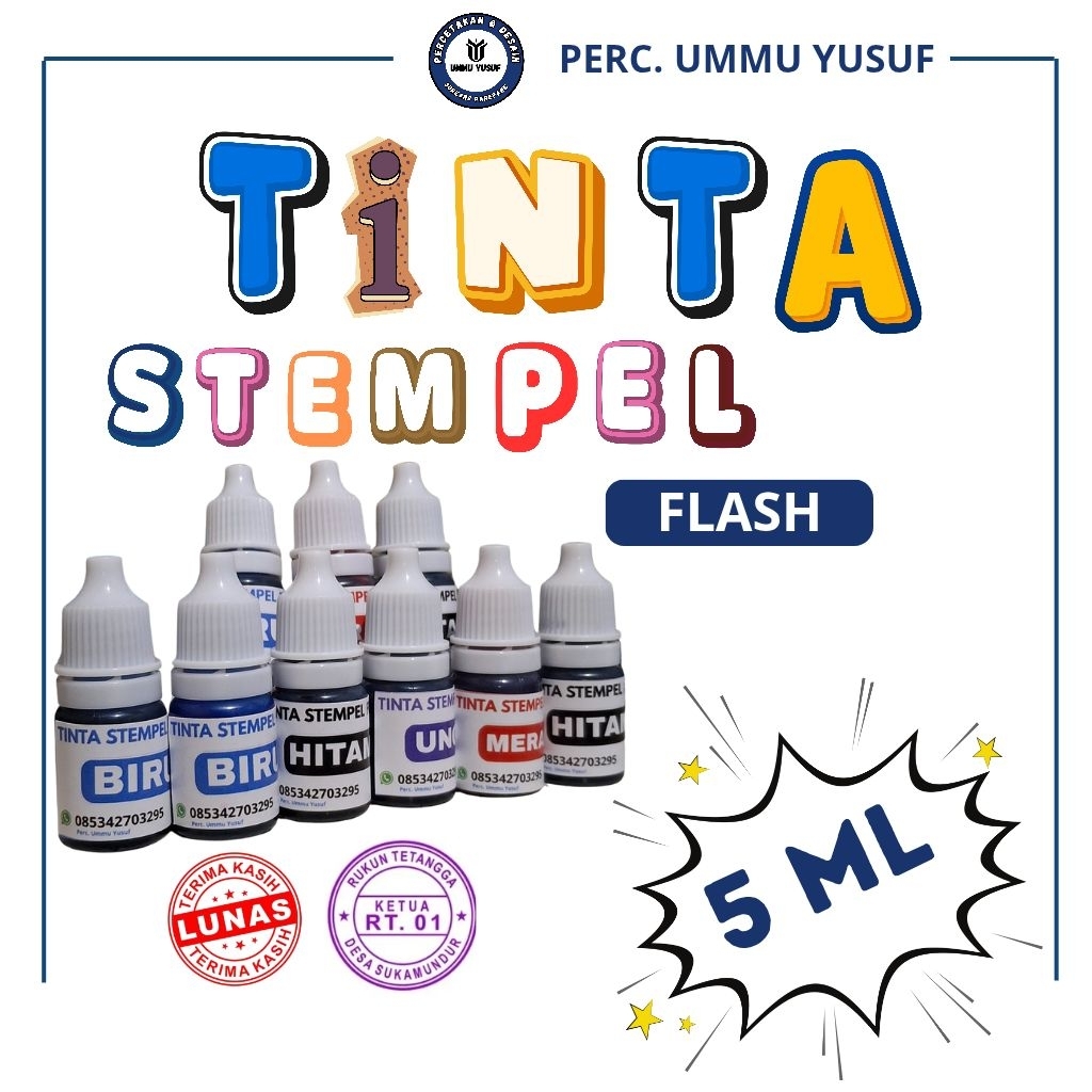 

Tinta Stempel Flash / Tinta Stempel ukuran 5ml