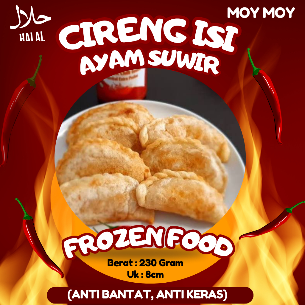 

CIRENG MOY MOY ISI AYAM SUWIR 1 PACK 10 PCS UK 8CM
