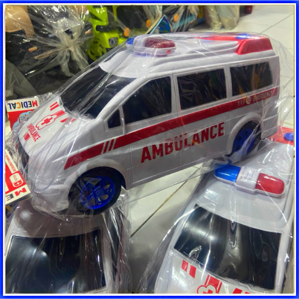 MAINAN MOBIL AMBULANCE JUMBO MAINAN MOBIL DORONG AMBULANCE AMBULAN