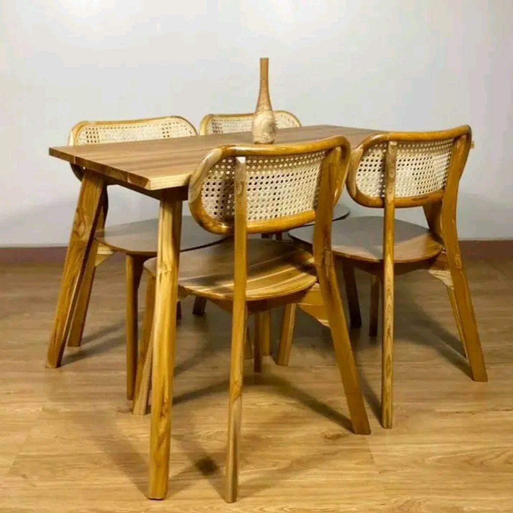 Set kursi makan jati modern