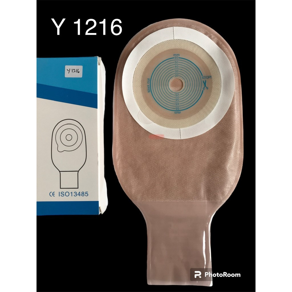 Colostomy Bag Y 1216 / Kantong Kolostomi Dewasa Double Perekat Buram - Carbon (penyerap bau)