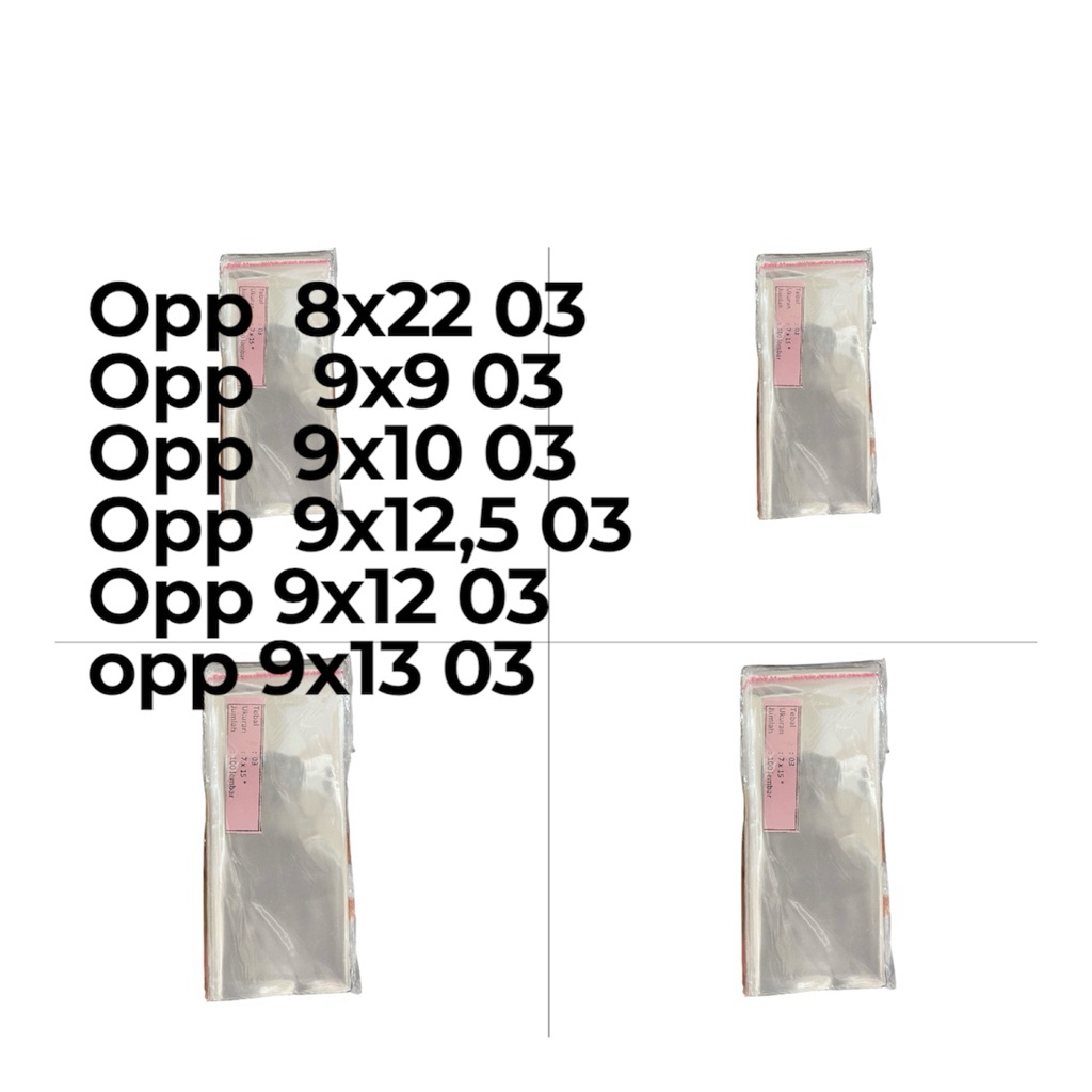 PLASTIK OPP LEM TEBEL 8x22,03,opp 9x9,03,opp 9x10,03,opp 9x12,03,opp 9x13