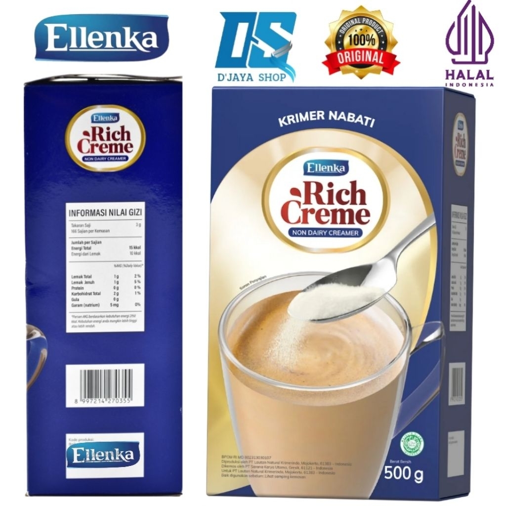 

Ellenka Rich Creme Krimer Nabati Non Dairy 500 g