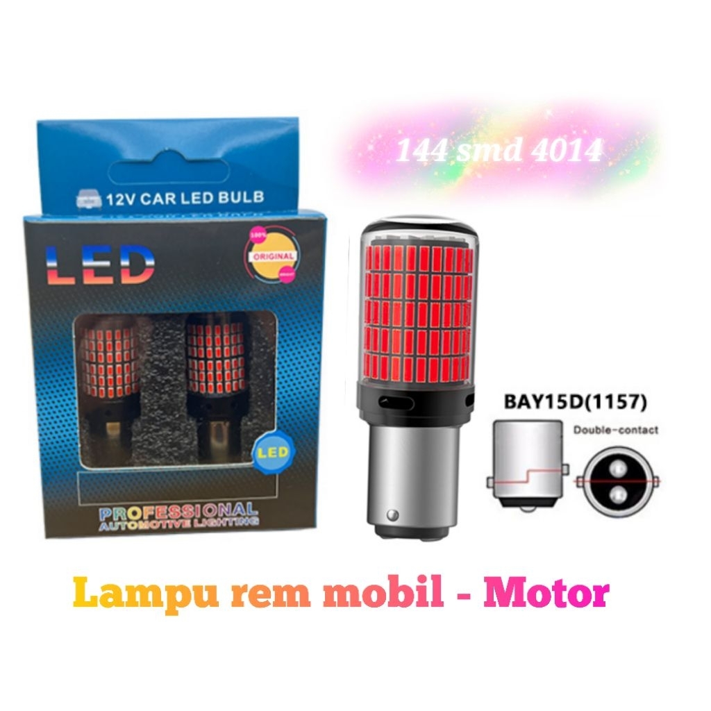 Lampu LED bayonet 1157 bay15d lampu rem motor mobil
