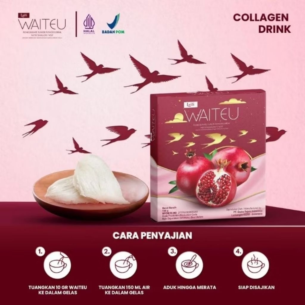 LAILI WAITEU COLLAGEN 100% original kemasan baru waiteu collagen dengan sarang burung wallet minuman