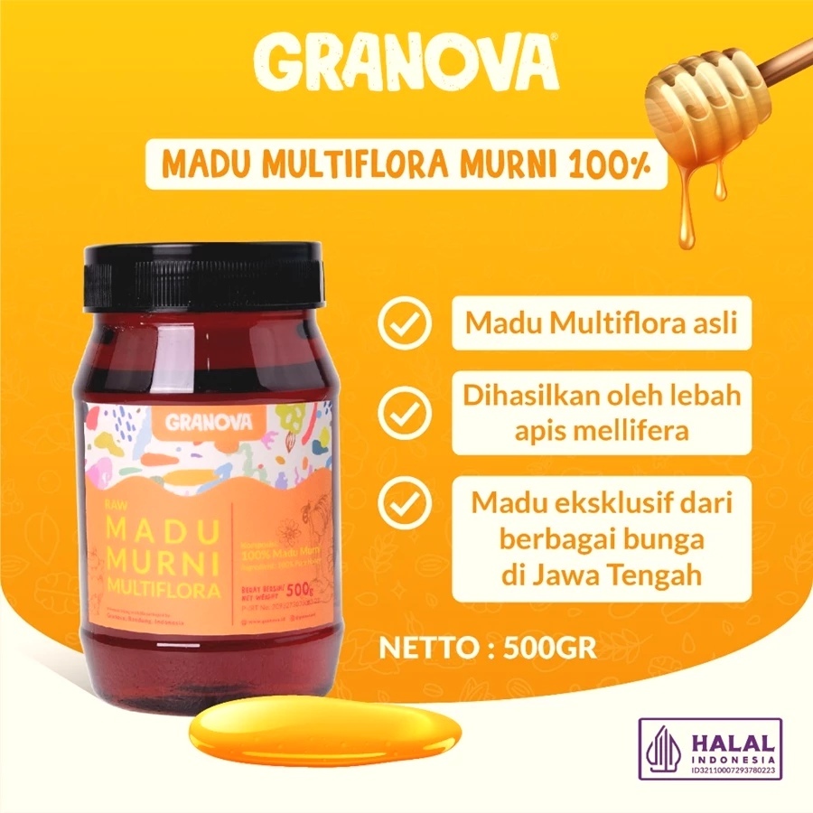 

Granova - Madu Murni Multiflora 500gr (Premium, Madu Asli 100%, Sehat, Natural)