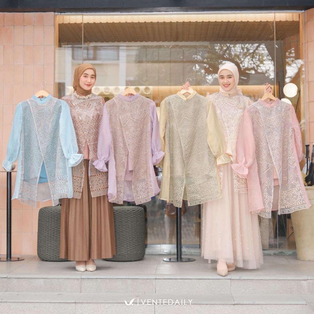TUNIK BROKAT TILE COCOK UNTUK KONDANGAN • LACE TUNIK • VISHA BY VENTEDAILY