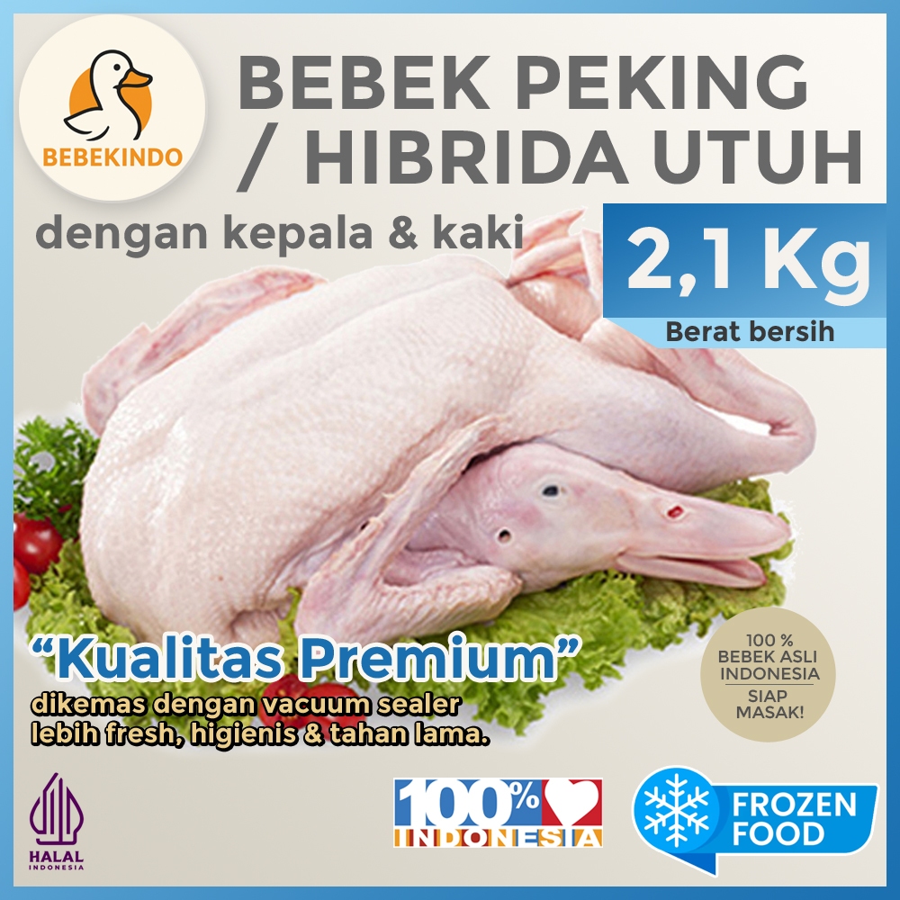 

[2,1 kg] BEBEK Utuh Peking Hibrida Frozen Ukuran 2,1 kg
