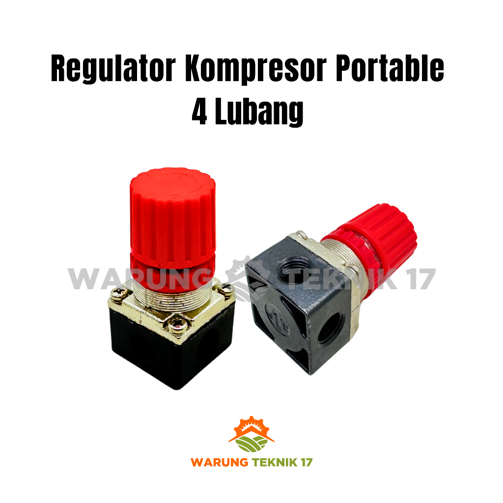 Regulator Kompresor Portable 4 Lubang / Air Regulator Portable Kompresor Angin Merah 4 Port